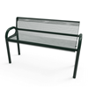 Inground Mount - Expanded - ELITE 4 Ft. MOD Thermoplastic Polyethylene Coated Metal Bench With Back