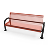 Surface Mount - Expanded - ELITE 4 Ft. MOD Thermoplastic Polyethylene Coated Metal Bench With Back