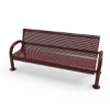 Surface Mount - Perforated - ELITE 4 Ft. MOD Thermoplastic Polyethylene Coated Metal Bench With Back