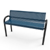 Inground Mount - Perforated - ELITE 4 Ft. MOD Thermoplastic Polyethylene Coated Metal Bench With Back