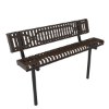 Inground - ELITE 4 Ft. Thermoplastic Polyethylene Coated Strapped Steel Bench with Back and Rolled Edges