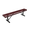 Portable - ELITE 4 Ft. Thermoplastic Polyethylene Coated Strapped Steel Bench without Back and with Rolled Edges