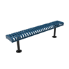 Surface Mount - ELITE 4 Ft. Thermoplastic Polyethylene Coated Strapped Steel Bench without Back and with Rolled Edges