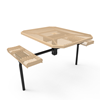 Inground Mount - Expanded - ELITE 46” Nexus Octagon Thermoplastic Polyethylene Coated ADA Picnic Table With 2 Rolled Seats