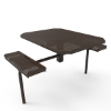 Inground Mount - Perforated - ELITE 46” Nexus Octagon Thermoplastic Polyethylene Coated ADA Picnic Table With 2 Rolled Seats