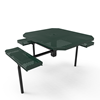 Inground Mount - Perforated - ELITE 46” Nexus Octagon Thermoplastic Polyethylene Coated ADA Picnic Table with 3 Rolled Seats