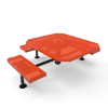 Surface Mount - Perforated - ELITE 46” Nexus Octagon Thermoplastic Polyethylene Coated ADA Picnic Table with 3 Rolled Seats