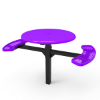 Inground Mount - Expanded - ELITE 46” Round Thermoplastic Polyethylene Coated Pedestal Picnic Table with Solid Top and 2 Seats