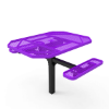 Inground Mount - Expanded - ELITE 46” Octagon Thermoplastic Polyethylene Coated Pedestal Picnic Table With 2 Seats