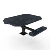 Surface Mount - Perforated - ELITE 46” Octagon Thermoplastic Polyethylene Coated Pedestal Picnic Table With 2 Seats