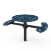 Inground Mount - Expanded - ELITE 46” Round Thermoplastic Polyethylene Coated Pedestal Picnic Table With 2 Seats