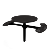 Inground Mount - Perforated - ELITE 46” Round Thermoplastic Polyethylene Coated Pedestal Picnic Table With 2 Seats