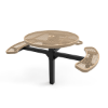 Inground Mount - Expanded Metal - ELITE 46” Round Thermoplastic Polyethylene Coated Pedestal Picnic Table with 3 Seats