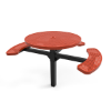 Inground Mount - Perforated Metal - ELITE 46” Round Thermoplastic Polyethylene Coated Pedestal Picnic Table with 3 Seats