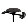 Inground Mount - Expanded Metal - ELITE 46” Round Thermoplastic Polyethylene Coated Pedestal Picnic Table With Solid Top And 3 Seats