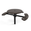 Inground Mount - Perforated Metal - ELITE 46” Round Thermoplastic Polyethylene Coated Pedestal Picnic Table With Solid Top And 3 Seats