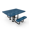 Perforated - Portable - ELITE 46” Square Thermoplastic Polyethylene Coated Picnic Table