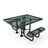 Expanded - Portable - RHINO 46” Square Thermoplastic Polyolefin Coated ADA Picnic Table with 2 Seats