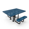 Perforated - Portable - RHINO 46” Square Thermoplastic Polyolefin Coated ADA Picnic Table with 2 Seats
