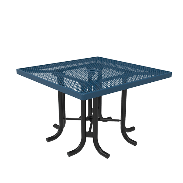 Expanded Metal - Portable - ELITE 46” Square Thermoplastic Polyethylene Coated Portable Picnic Table with No Seats