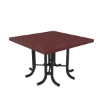 Perforated Metal - Portable - ELITE 46” Square Thermoplastic Polyethylene Coated Portable Picnic Table with No Seats