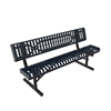 Portable - ELITE 6 Ft. Thermoplastic Polyethylene Coated Strapped Steel Bench With Back And Rolled Edges