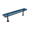 Surface Mount - ELITE 6 Ft. Thermoplastic Polyethylene Coated Strapped Steel Bench without Back and with Rolled Edges