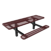 Inground Mount - Expanded Metal -  ELITE 8 Ft. ADA Thermoplastic Polyethylene Double Pedestal Picnic Table with Double End Access
