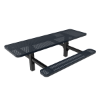 Inground Mount - Perforated Metal - ELITE 8 Ft. ADA Thermoplastic Polyethylene Double Pedestal Picnic Table with Double End Access