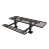 Surface Mount - Expanded Metal - ELITE 8 Ft. ADA Thermoplastic Polyethylene Double Pedestal Picnic Table with Single End Access