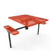 Inground Mount - Expanded Metal - Elite Series 46" x 54" ADA Compliant Nexus Style Square Thermoplastic Polyethylene Coated 2 Seat Pedestal Picnic Table