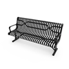 Portable - ELITE 4 Ft. Thermoplastic Polyethylene Coated Slatted Steel Contoured Bench With Arms And Back