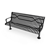 Surface Mount - ELITE 4 Ft. Thermoplastic Polyethylene Coated Slatted Steel Contoured Bench With Arms And Back