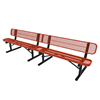 Portable - Expanded Metal - RHINO 10 Ft. Thermoplastic Polyolefin Coated Bench with Back