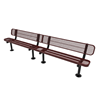 Surface Mount - Expanded Metal - RHINO 10 Ft. Thermoplastic Polyolefin Coated Bench with Back