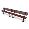 Surface Mount - Perforated Metal - RHINO 10 Ft. Thermoplastic Polyolefin Coated Bench with Back