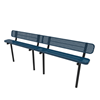 Inground Mount - Perforated Metal - RHINO 10 Ft. Thermoplastic Polyolefin Coated Bench with Back