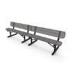 Portable Mount - Perforated Metal - RHINO 10 Ft. Thermoplastic Polyolefin Coated Bench with Back