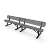 Portable Mount - Perforated Metal - RHINO 10 Ft. Thermoplastic Polyolefin Coated Bench with Back