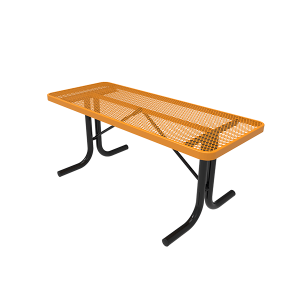 Portable - Expanded Metal - RHINO 4 Ft. Rectangular Utility Table Thermoplastic Polyolefin with No Seats