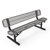 Portable - Expanded Metal - RHINO 4 Ft. Thermoplastic Polyolefin Coated Bench with Back