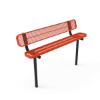 Inground - Expanded Metal - RHINO 4 Ft. Thermoplastic Polyolefin Coated Bench with Back