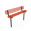 Inground - Expanded Metal - RHINO 4 Ft. Thermoplastic Polyolefin Coated Bench with Back