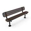 Surface Mount - Perforated Metal - RHINO 4 Ft. Thermoplastic Polyolefin Coated Bench with Back