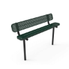 Inground Mount - Perforated Metal - RHINO 4 Ft. Thermoplastic Polyolefin Coated Bench with Back