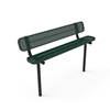 Inground Mount - Perforated Metal - RHINO 4 Ft. Thermoplastic Polyolefin Coated Bench with Back