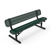 Portable Mount - Perforated Metal - RHINO 4 Ft. Thermoplastic Polyolefin Coated Bench with Back