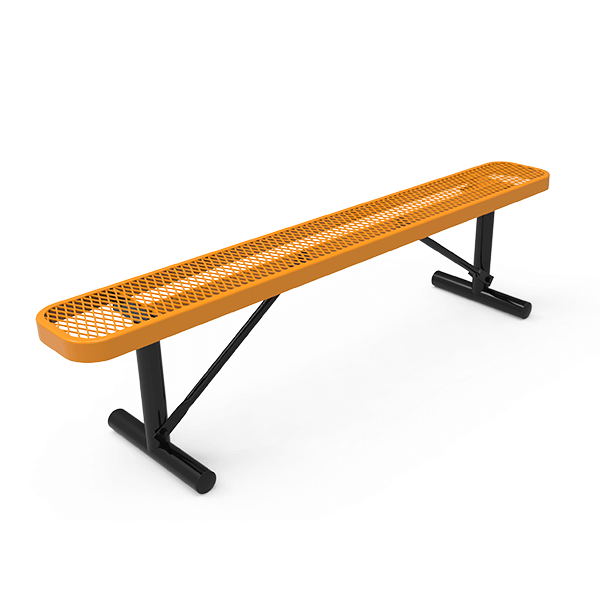 Portable - Expanded Metal - RHINO 4 Ft. Thermoplastic Polyolefin Coated Bench Without Back