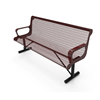 Portable - Expanded Metal - RHINO 4 Ft. Thermoplastic Polyolefin Coated Contoured Bench with Arms and Back