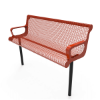 Inground - Expanded Metal - RHINO 4 Ft. Thermoplastic Polyolefin Coated Contoured Bench with Arms and Back